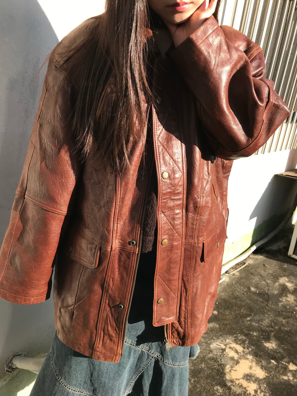 지아니 발렌티노 브라운 램스킨 레더 자켓  상품이미지8