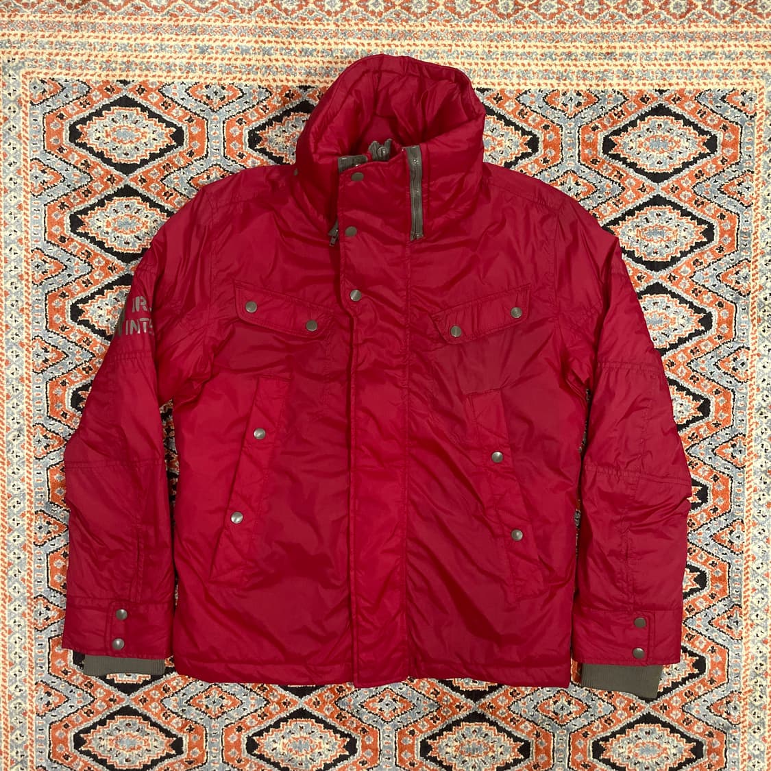 디젤 레드 폴리 나일론 포켓 점퍼 남성M 상품이미지1