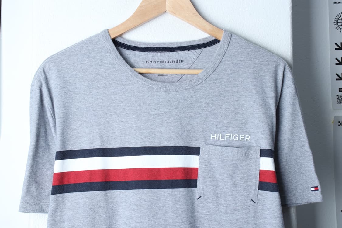 (L-XL) 타미힐피거 반팔 티셔츠 포켓 그레이 올드스쿨-H30083 상품이미지3