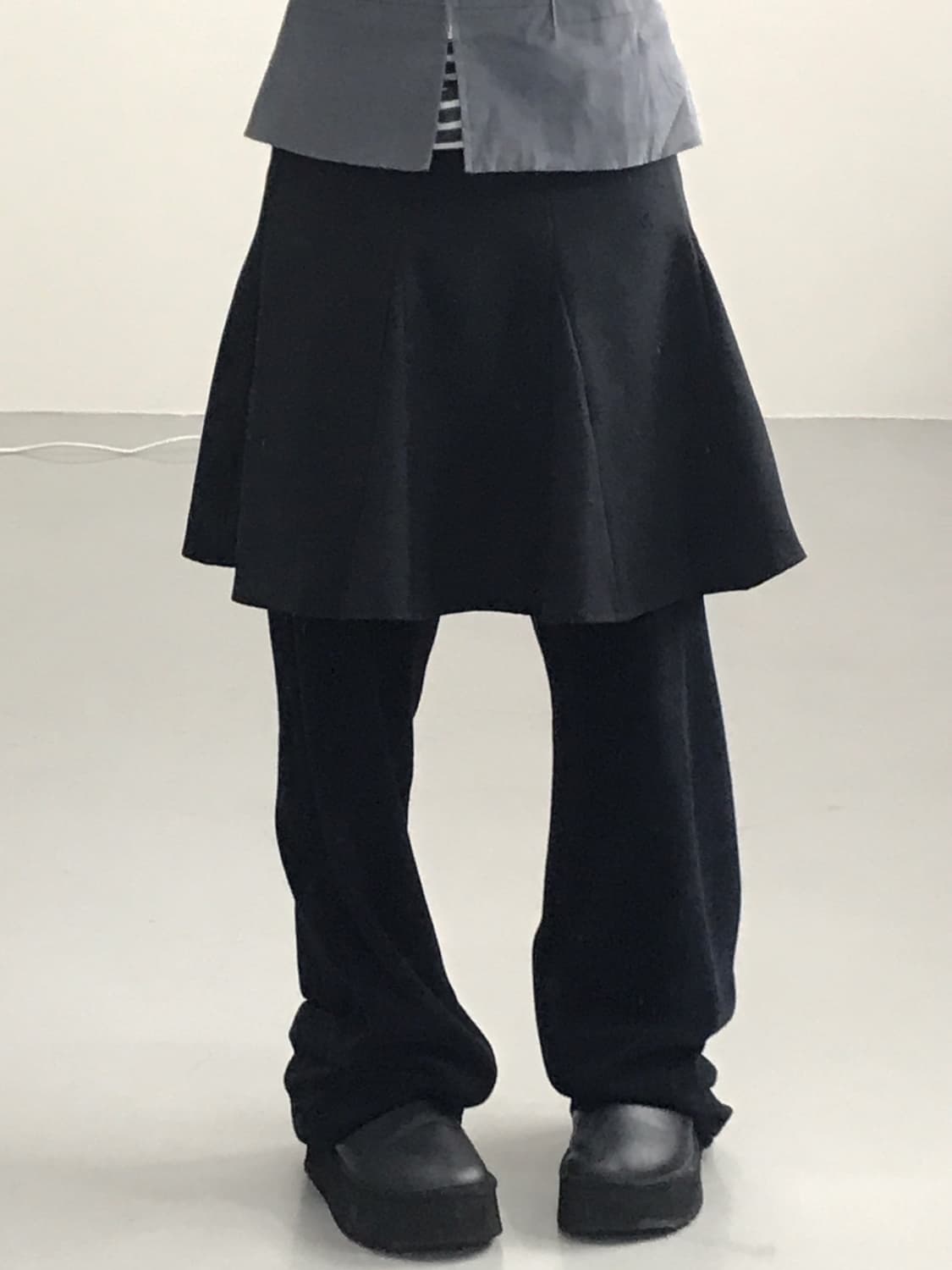 Jpn Poly Black Mini Skirts 상품이미지1