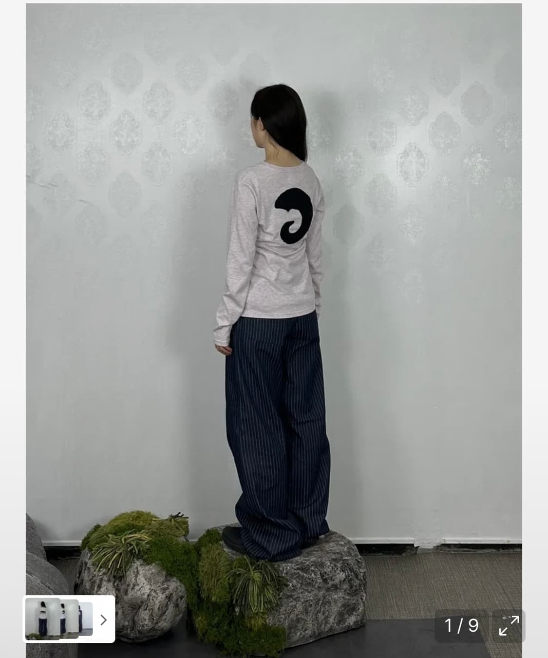 탄산마그네슘 혼 아플리케 롱슬리브 (라이트핑크) 우먼 상품이미지1