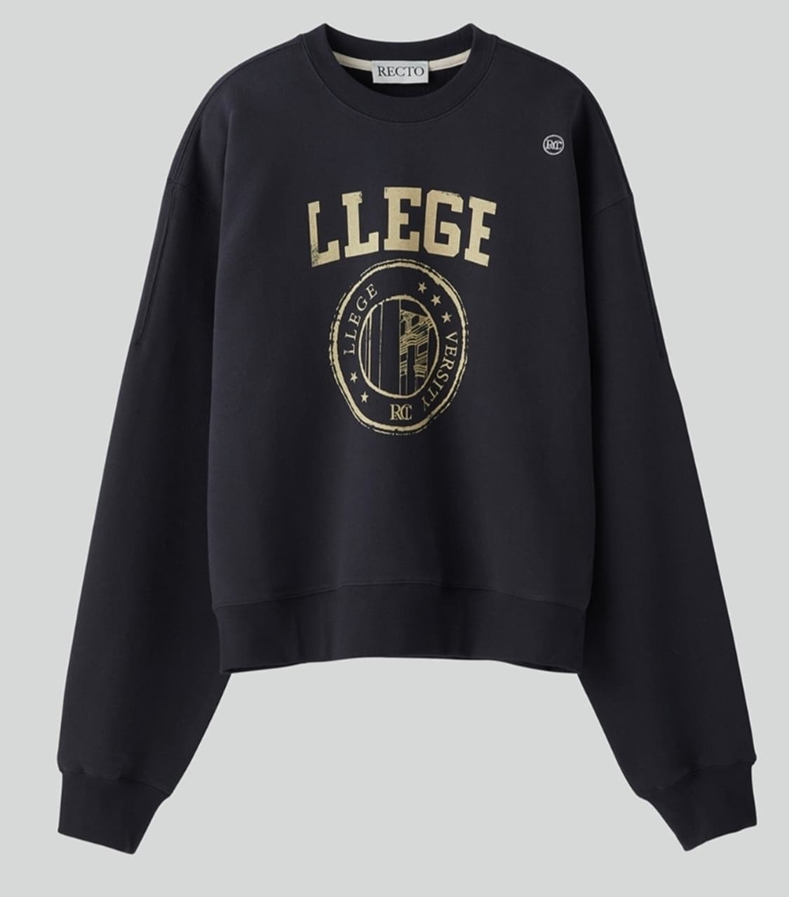 RECTO 렉토 로고 맨투맨 차콜 (s사이즈) 상품이미지1