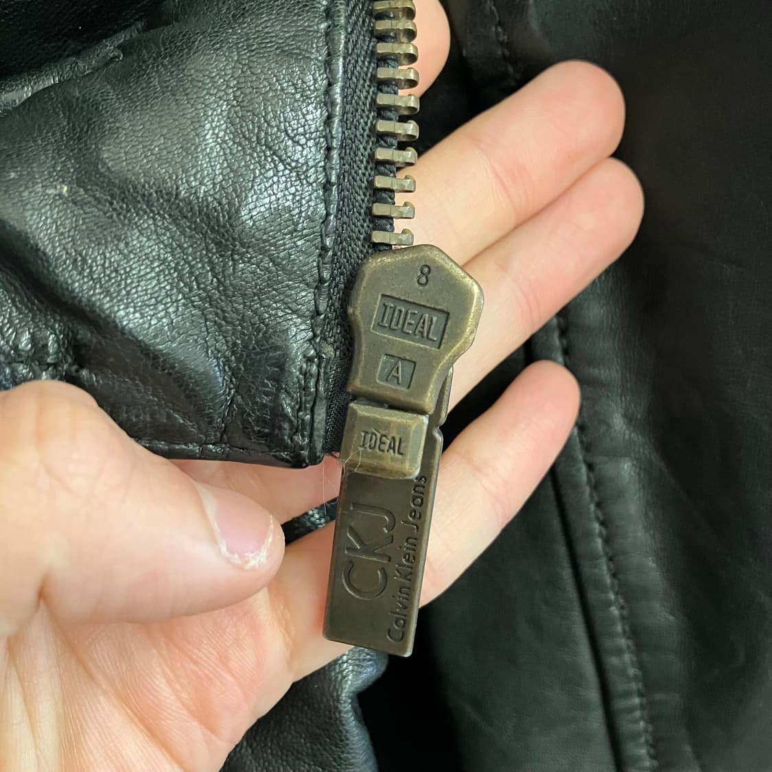 N254 ck 캘빈클라인 가죽 자켓 바이커 상품이미지9