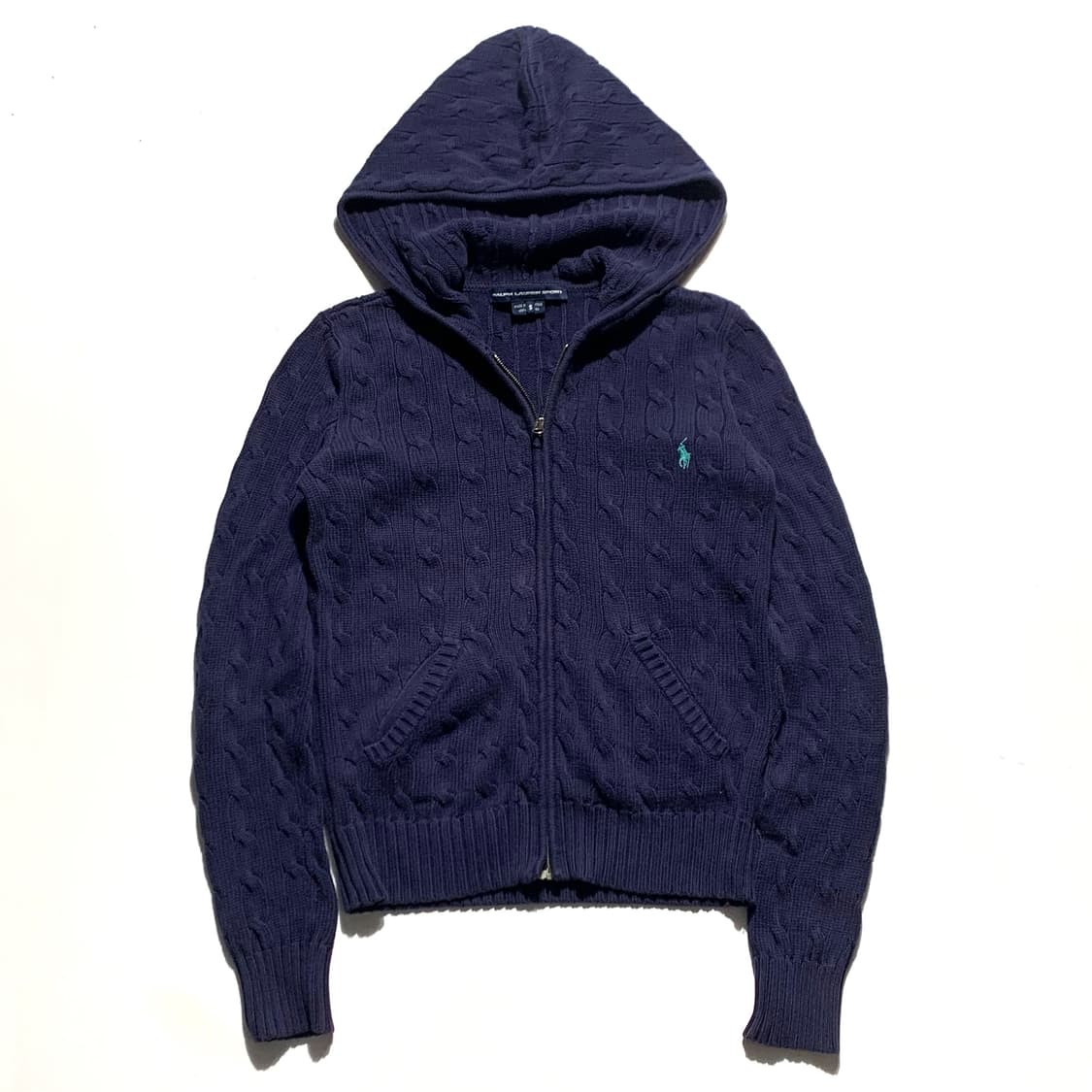 폴로 케이블 후드 니트집업 상품이미지1