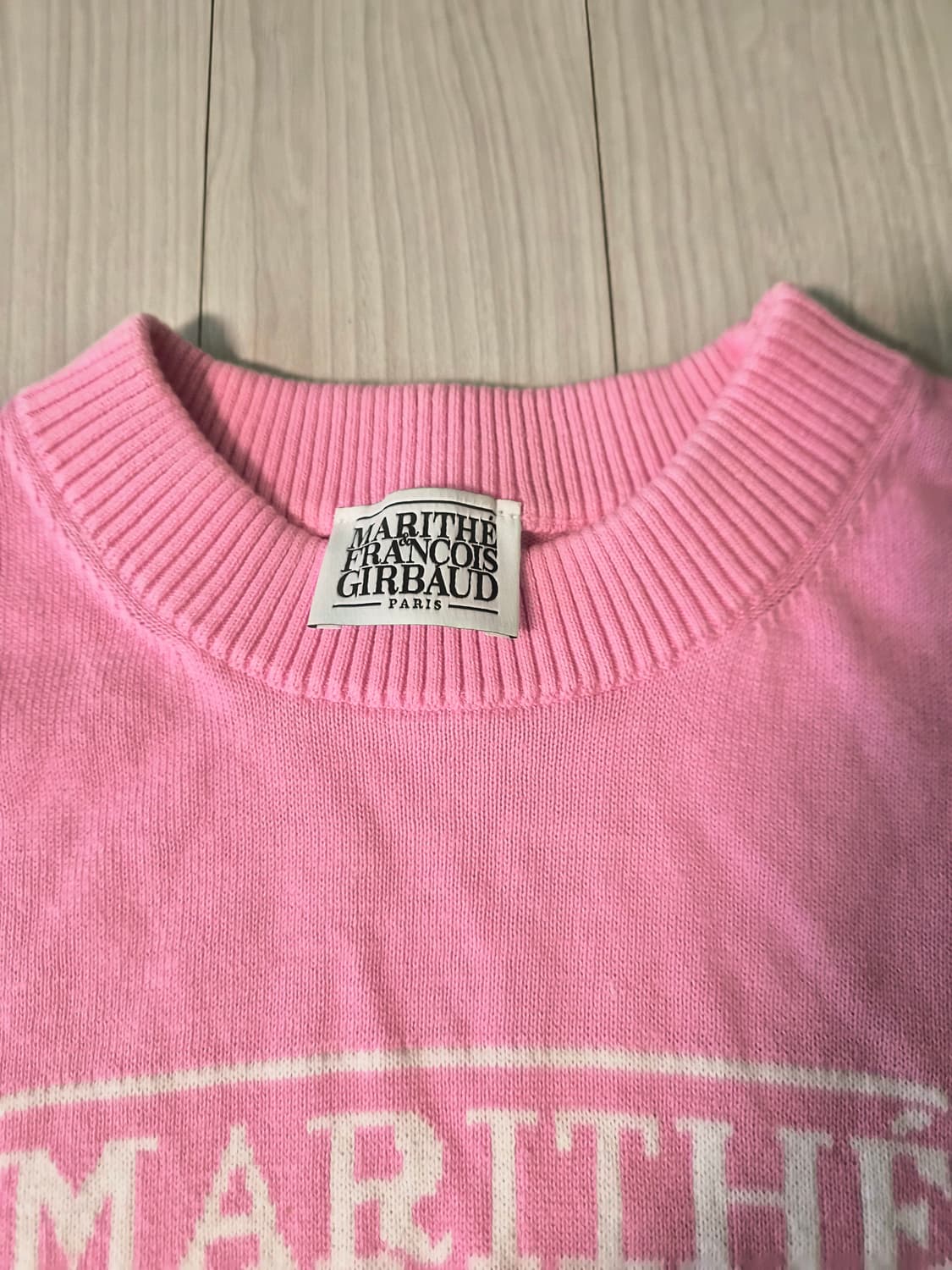 [정품] 마리떼 프랑소와 저버 클래식 로고 반팔 니트 (핑크/OS) 상품이미지3