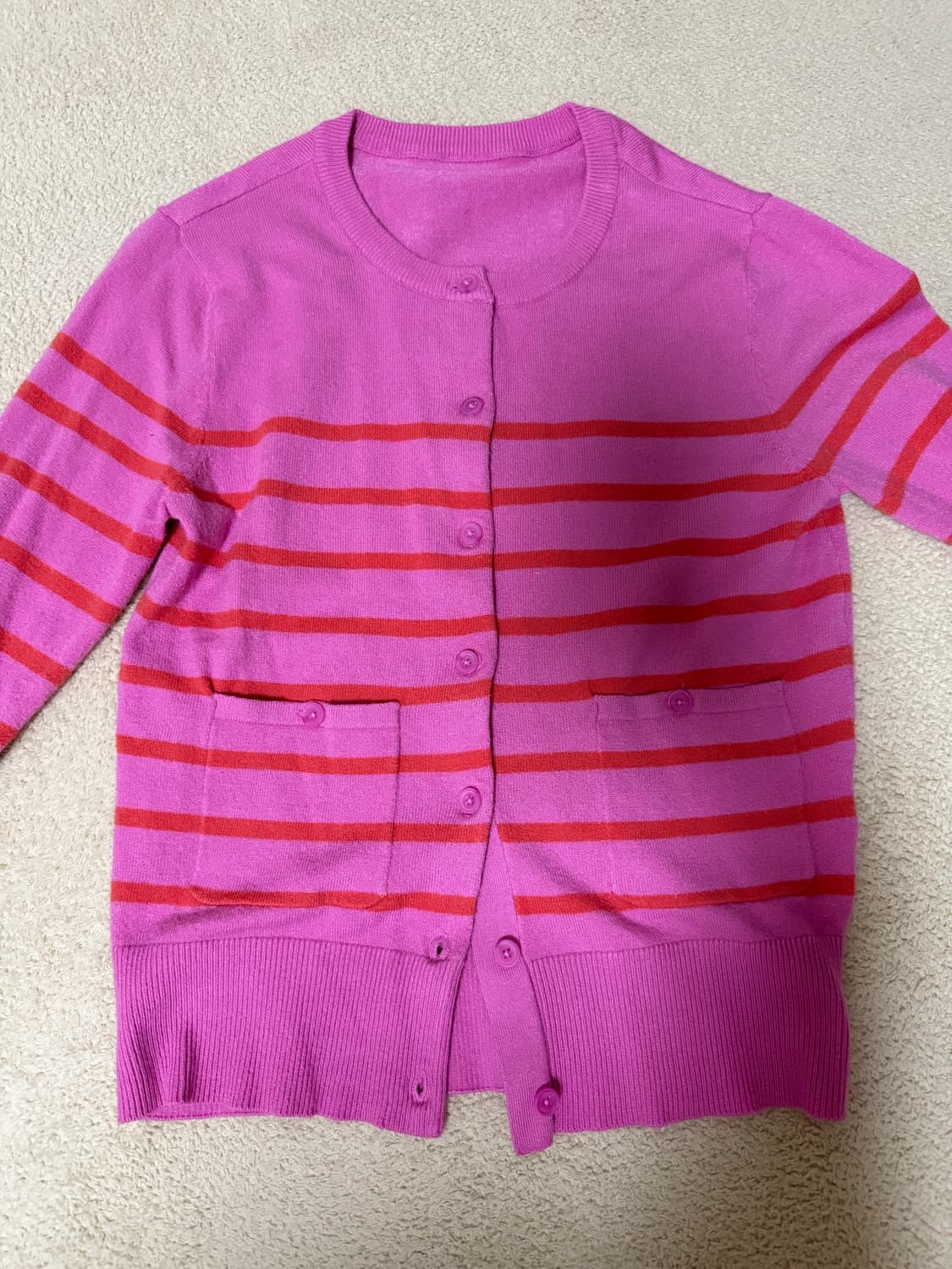 핑크 스트라이프 가디건 상품이미지1