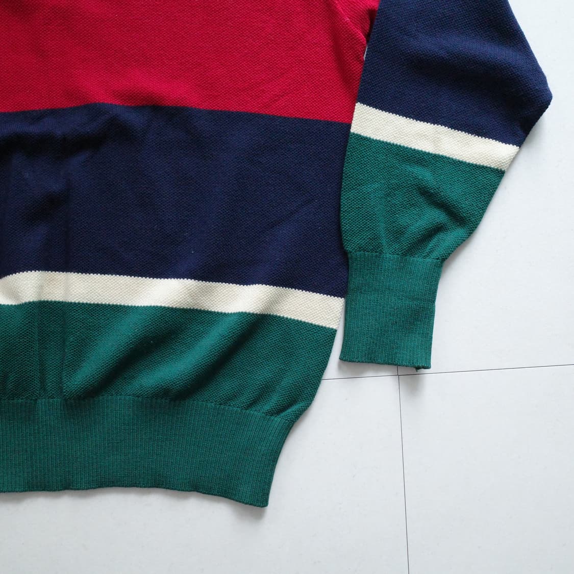 80s [영국산] 폴로 랄프로렌 울 니트 XL 브이넥 빅스트라이프 상품이미지9