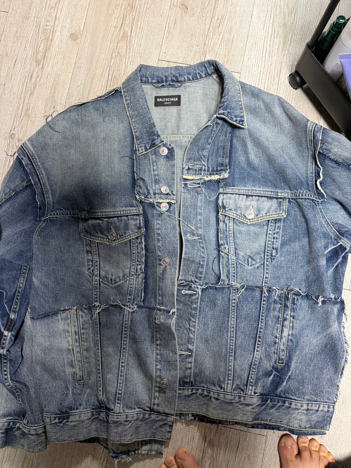 발렌시아가 블루 디컨스트럭티드 데님자켓 deconstructed 2사 상품이미지1