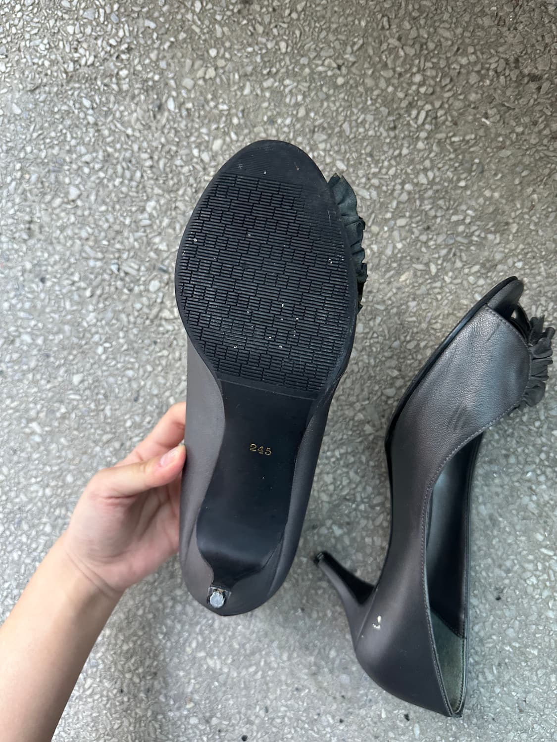 Vintage Ruffle Peep Toe Heels 상품이미지5