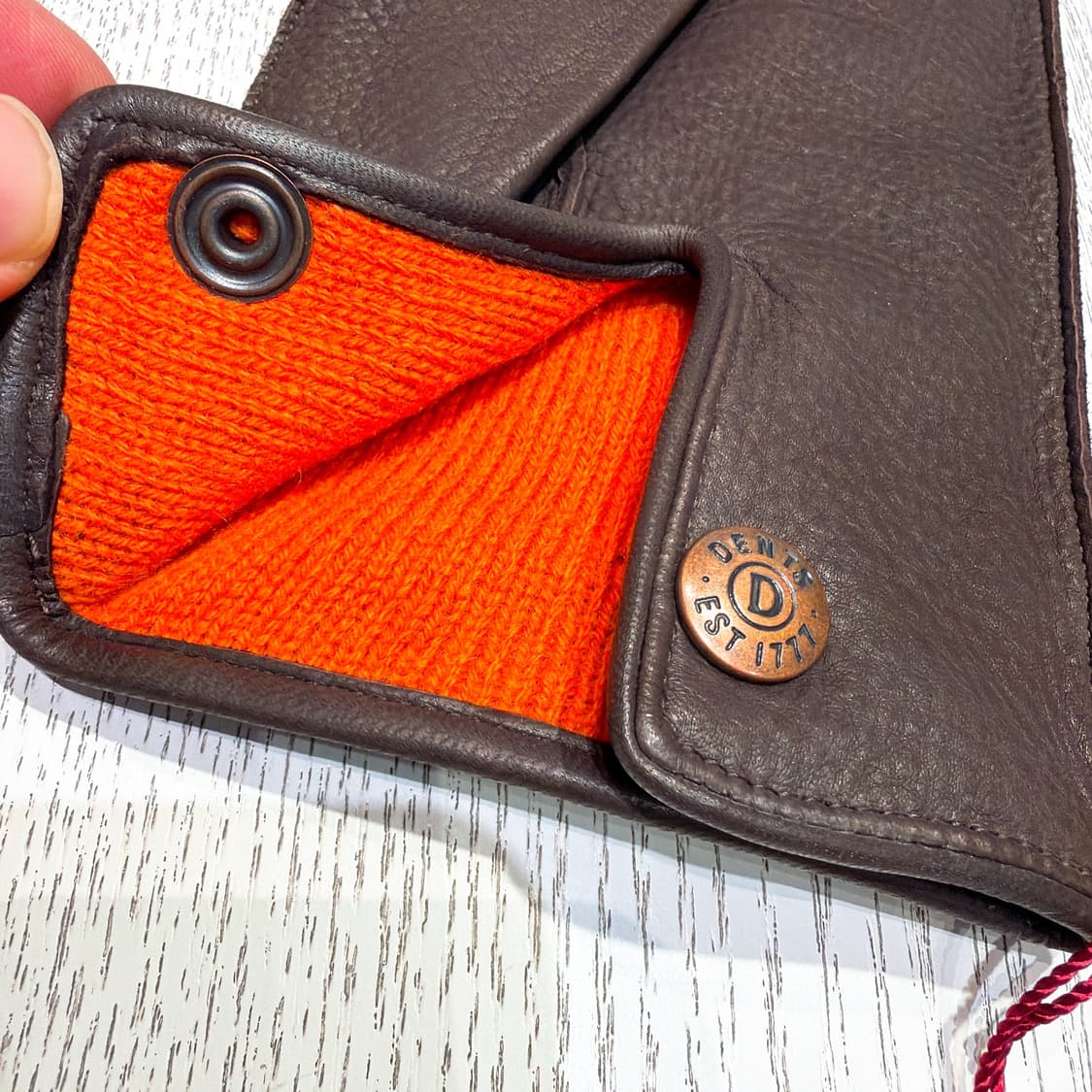 (정품/새상품) DENTS 덴츠 남성 브라운 사슴가죽 캐시미어 안감 장갑 상품이미지3