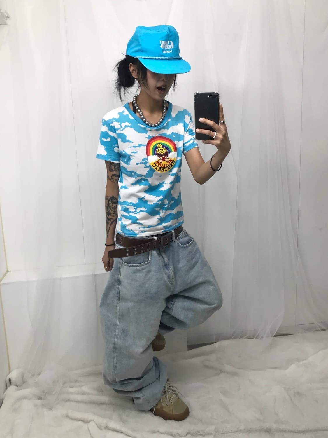 ☁️🩵히스테릭글래머 미니 반팔 티셔츠 ( 구름같애...)🩵☁️ 상품이미지6