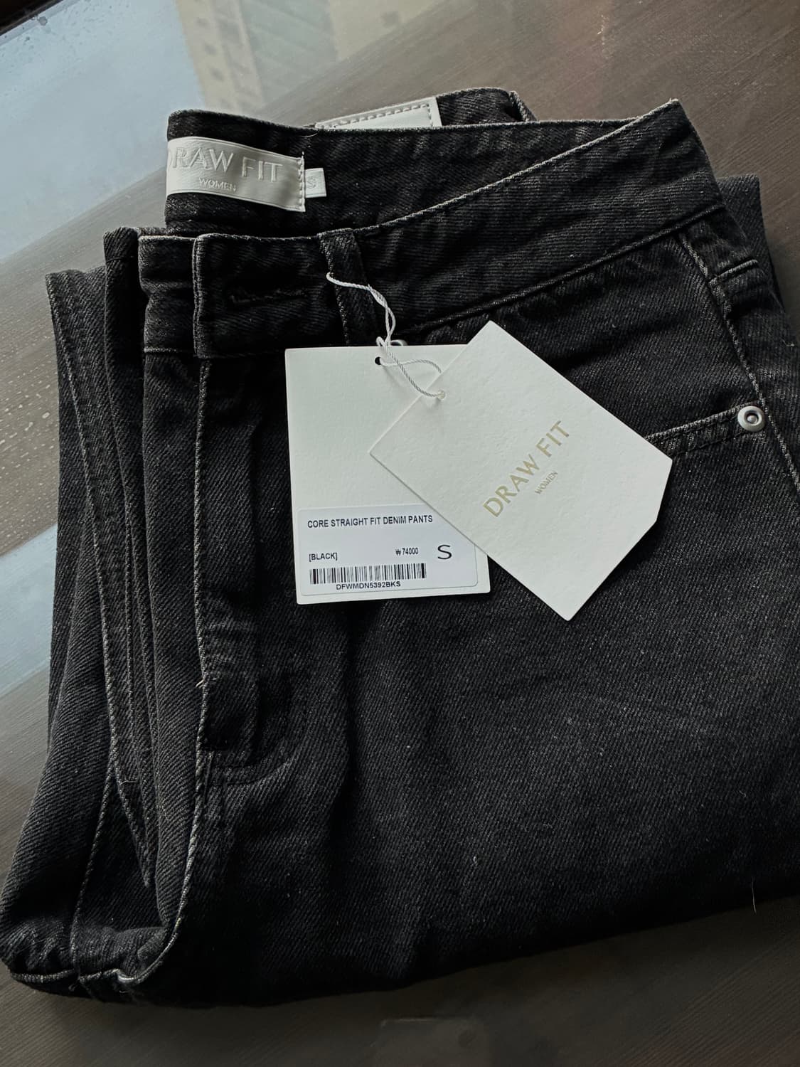 (새상품)(S) 드로우핏 우먼 코어 스트레이트 핏 데님 팬츠 BLACK  상품이미지9