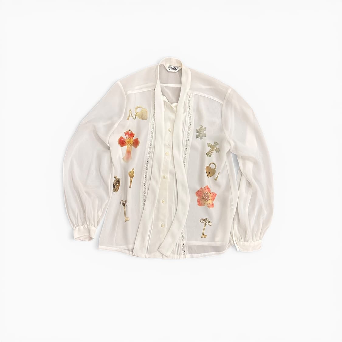 Gothic Printing See Through Shirt 상품이미지1