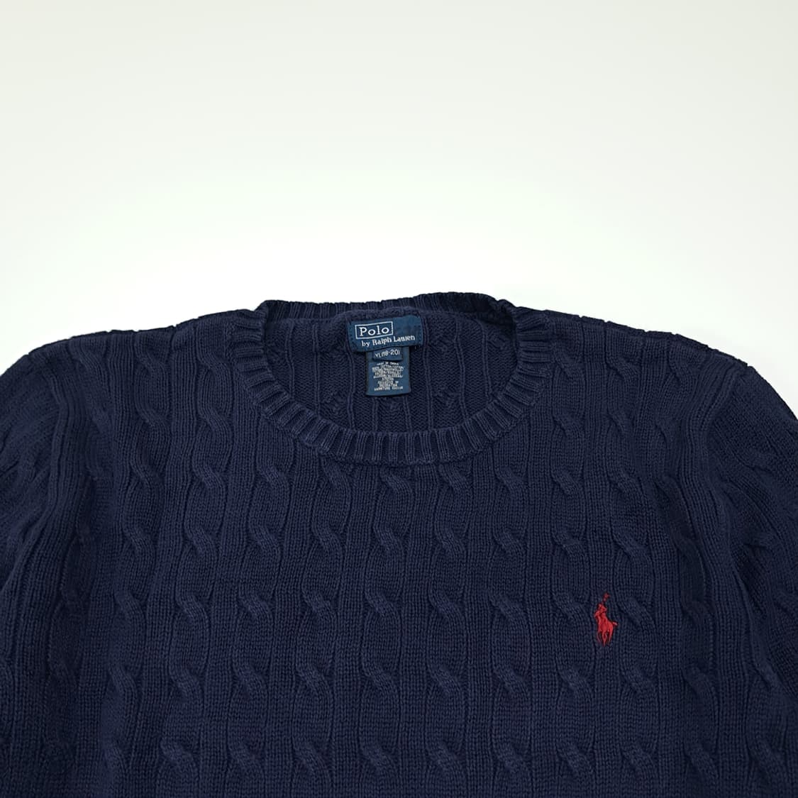 CL383 XL 폴로 00s 코튼 케이블 네이비 니트 스웨터 상품이미지2