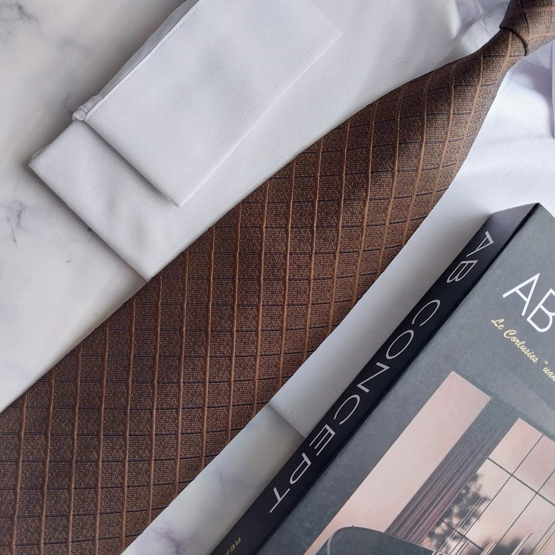 발망 넥타이 브라운 체크 패턴 9.5cm A+등급 K2563
 상품이미지5