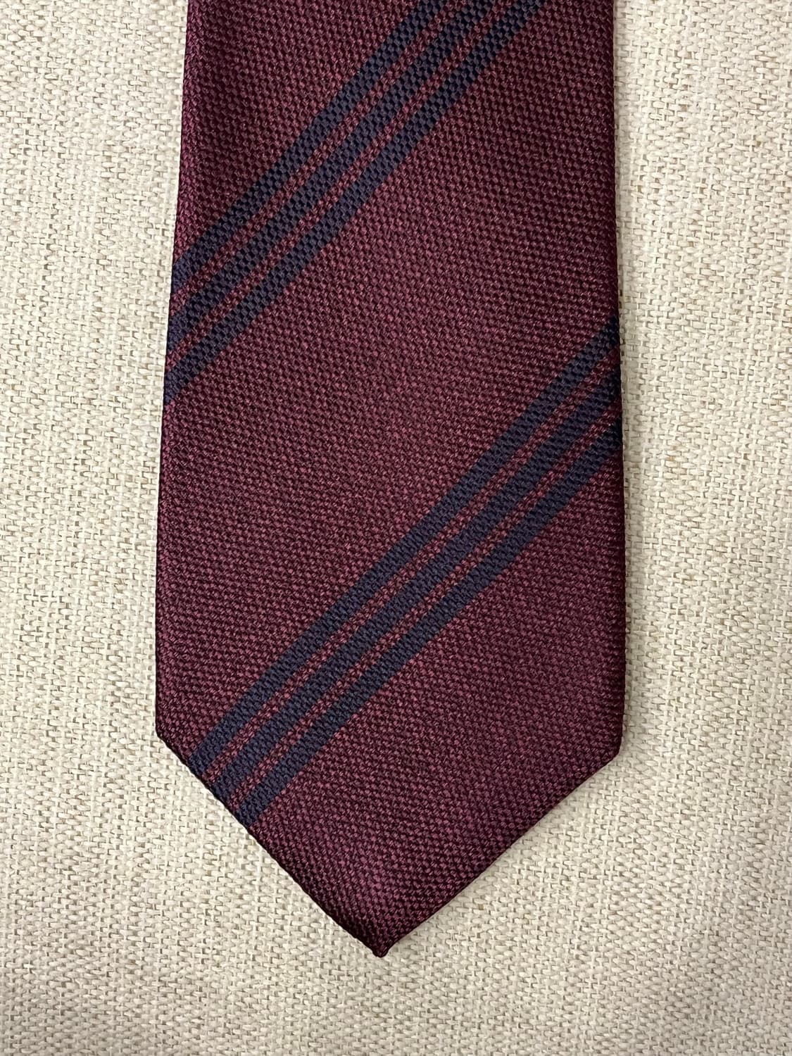 캠브리지멤버스 버건디 스트라이프 넥타이 상품이미지3