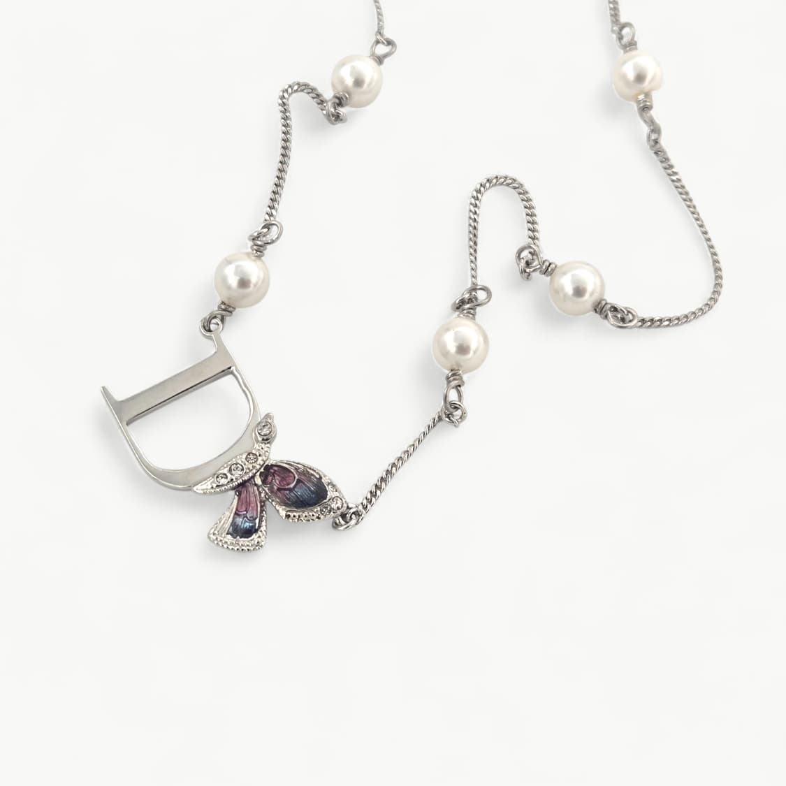 디올 D이니셜 나비 진주 체인 목걸이 상품이미지6