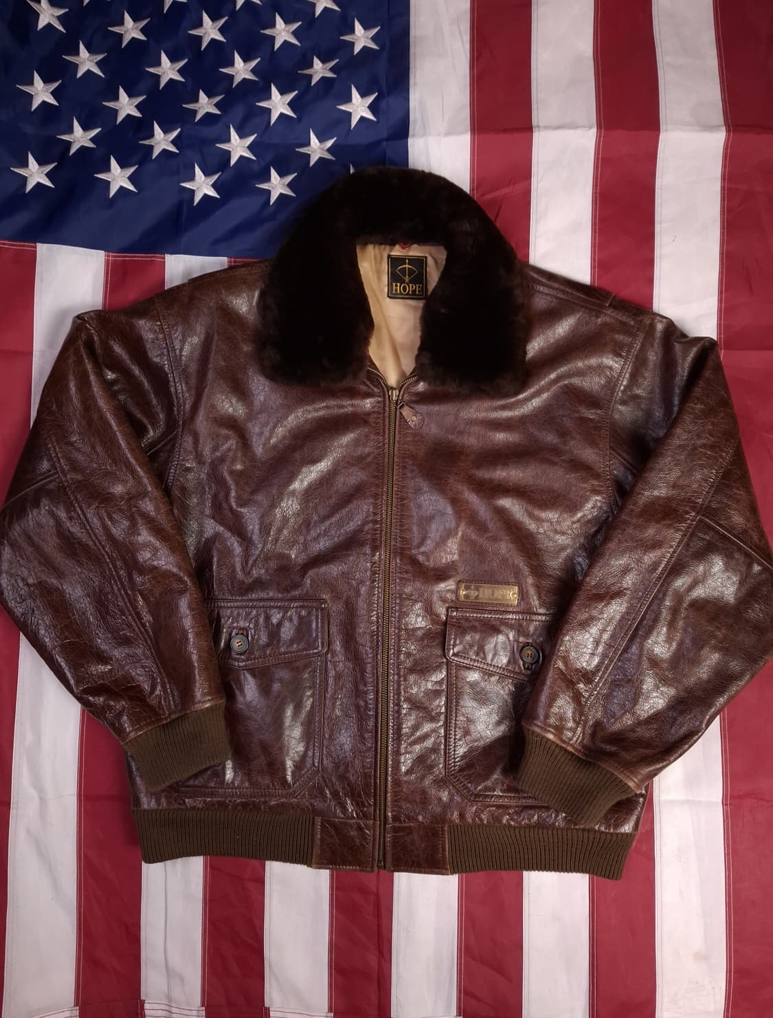 새제품 오리지날 HOPE 리얼레더 G-1 항공자켓 상품이미지3