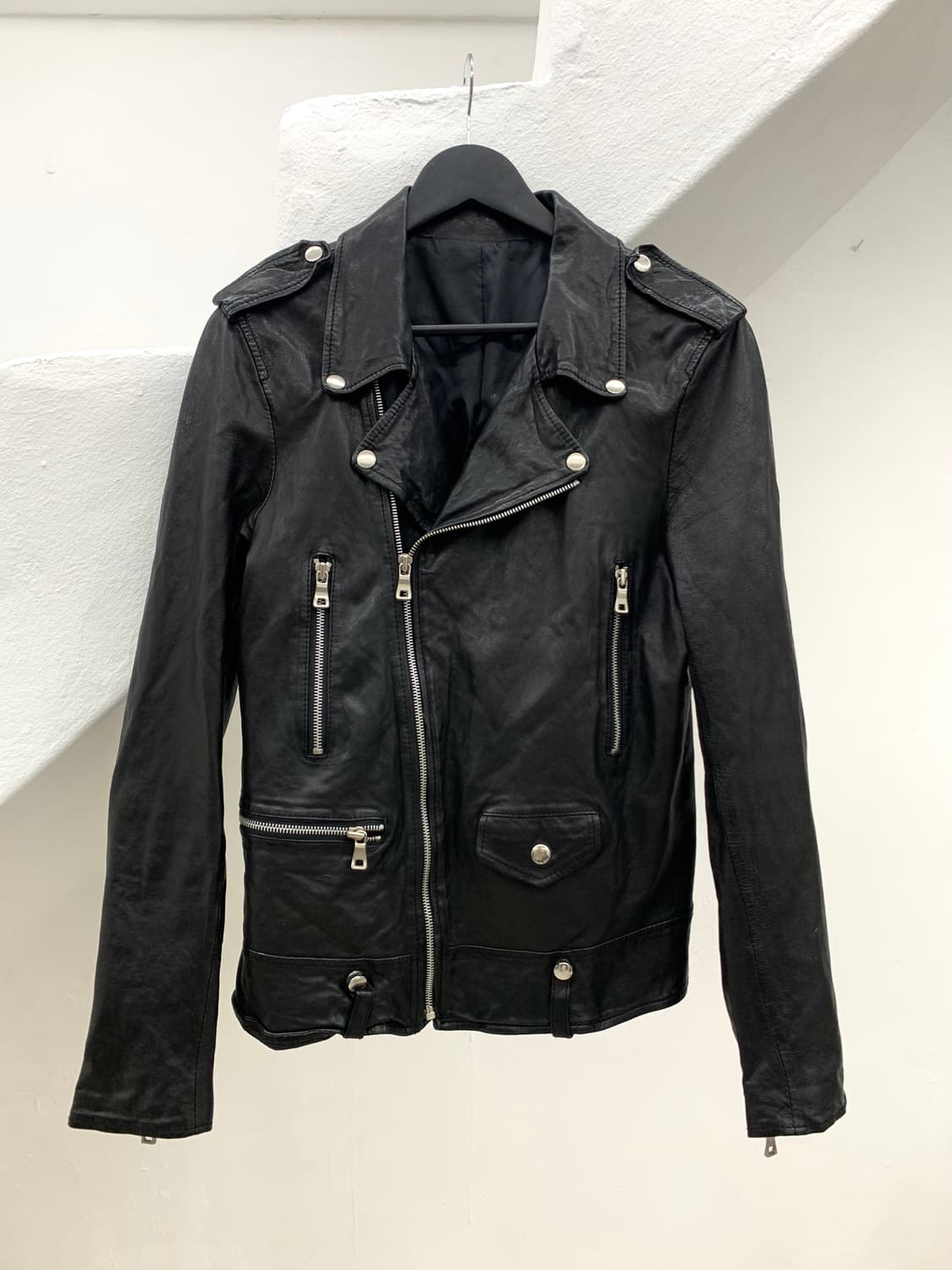 Rock mood vintage lambskin leather jacke 상품이미지4