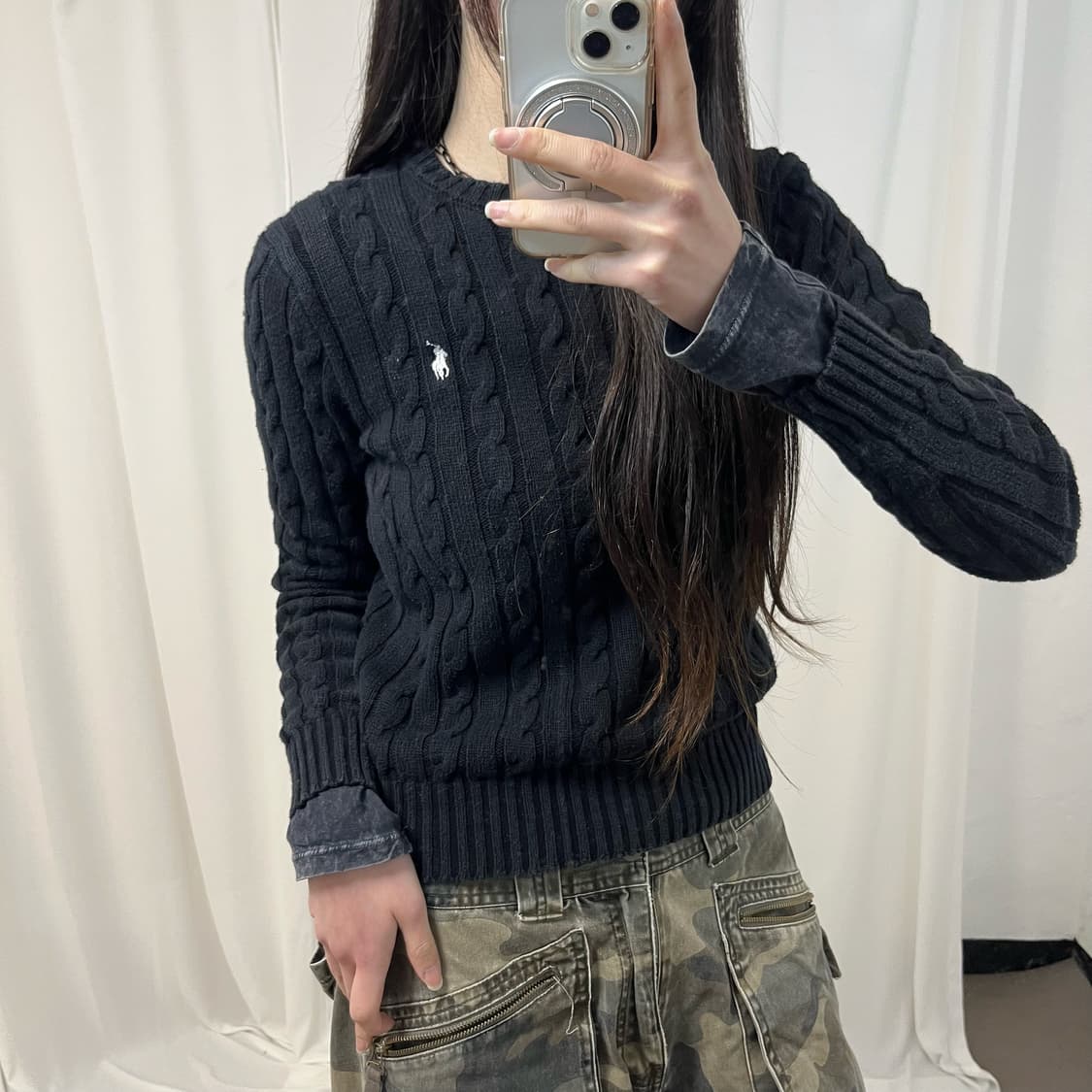 Polo Ralph Lauren Black Cable Knit 상품이미지3