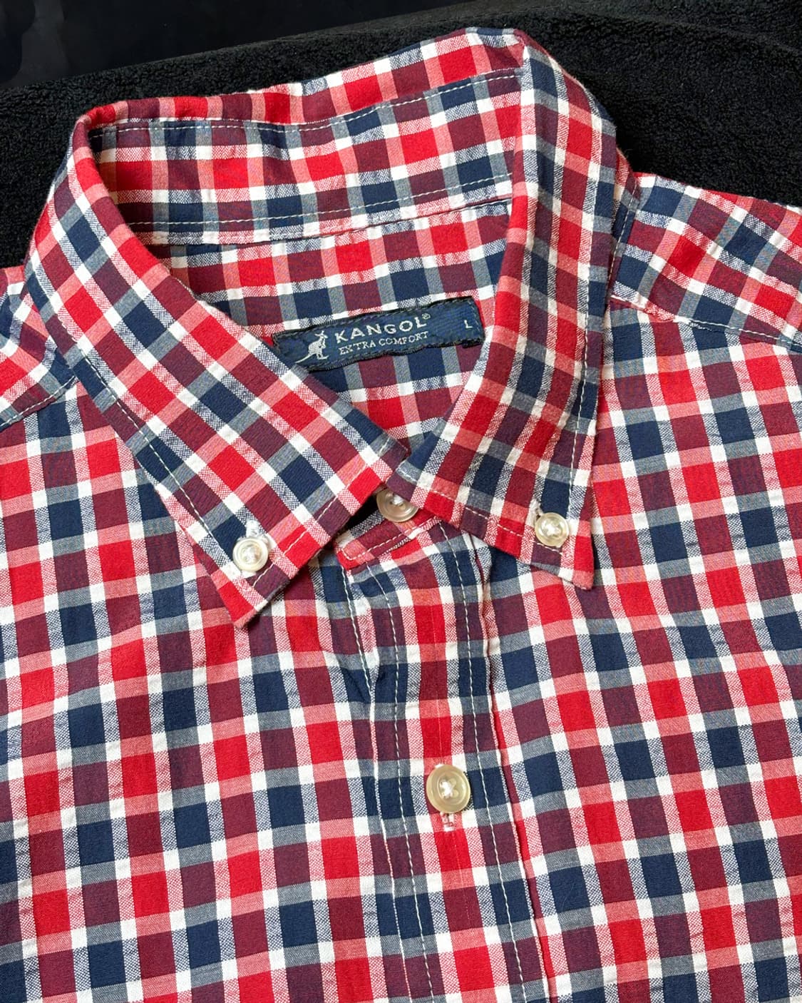 일본빈티지 kangol 반팔 체크셔츠 상품이미지2