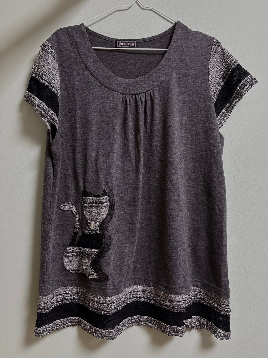 모리걸 고양이 반팔 니트 하구미 펑크 갸루 y2k 상품이미지1