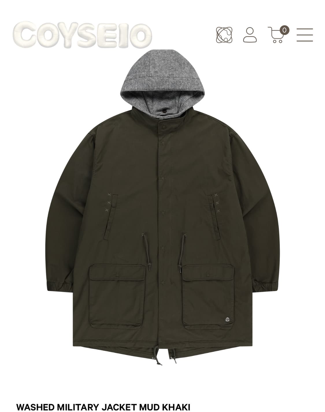 코이세이오 WASHED MILITARY JACKET 카키 야상 상품이미지1
