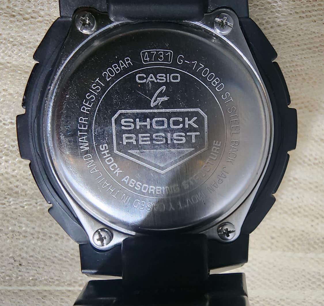 빈티지 지샥  G-1700BD 올블랙 메탈 시계 상품이미지5