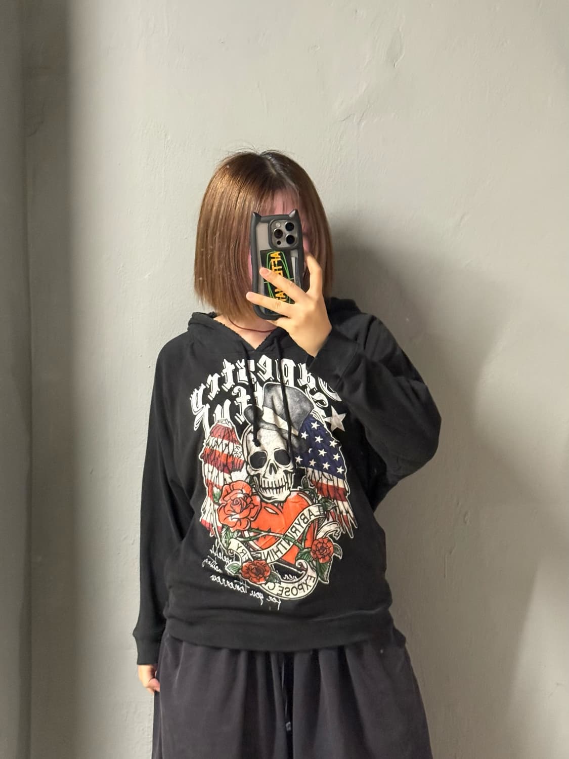 Punk skull printing hoodie 상품이미지2