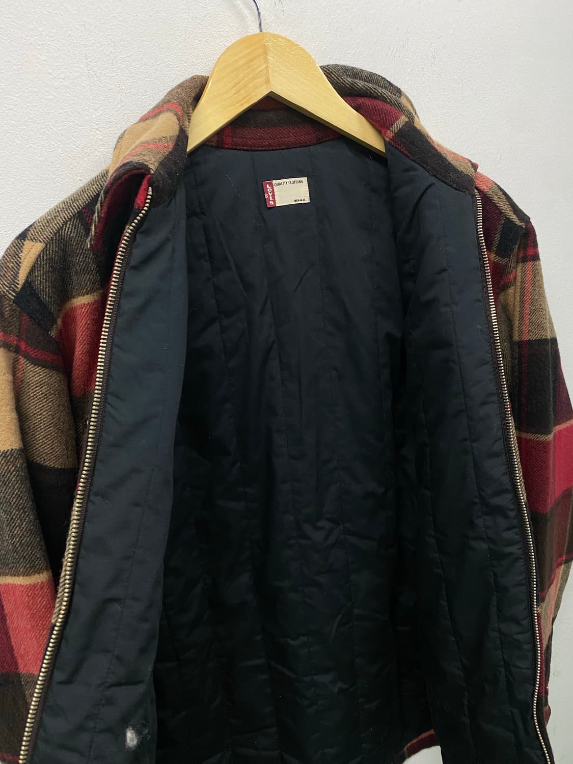 리바이스 울 블렌드 체크 자켓 블루종 M 상품이미지7