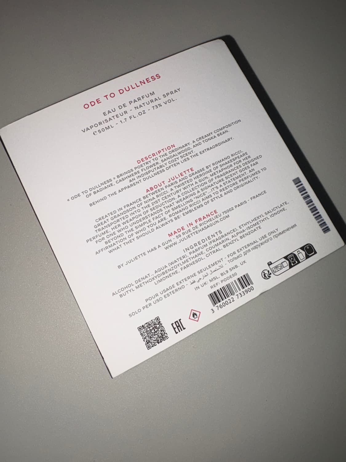 줄리엣 해즈 어 건 오드 투 덜니스 EDP 50ml 상품이미지6