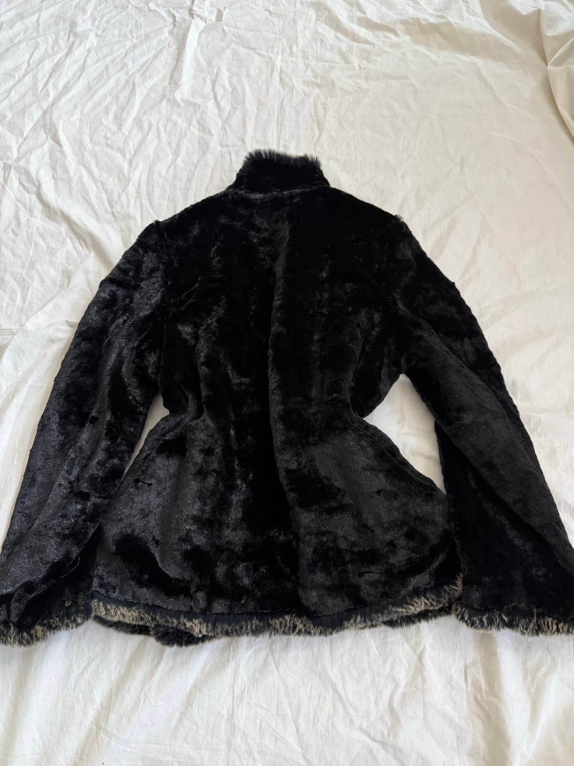 블랙 리버시블 퍼 자켓 상품이미지2