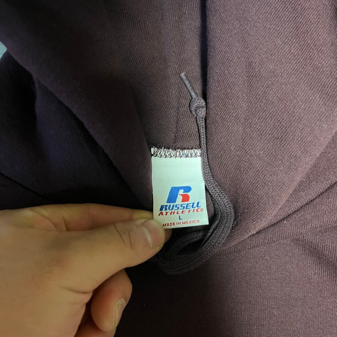 [L] 00s 러셀 빈티지 후드 브라운 버건디 상품이미지2