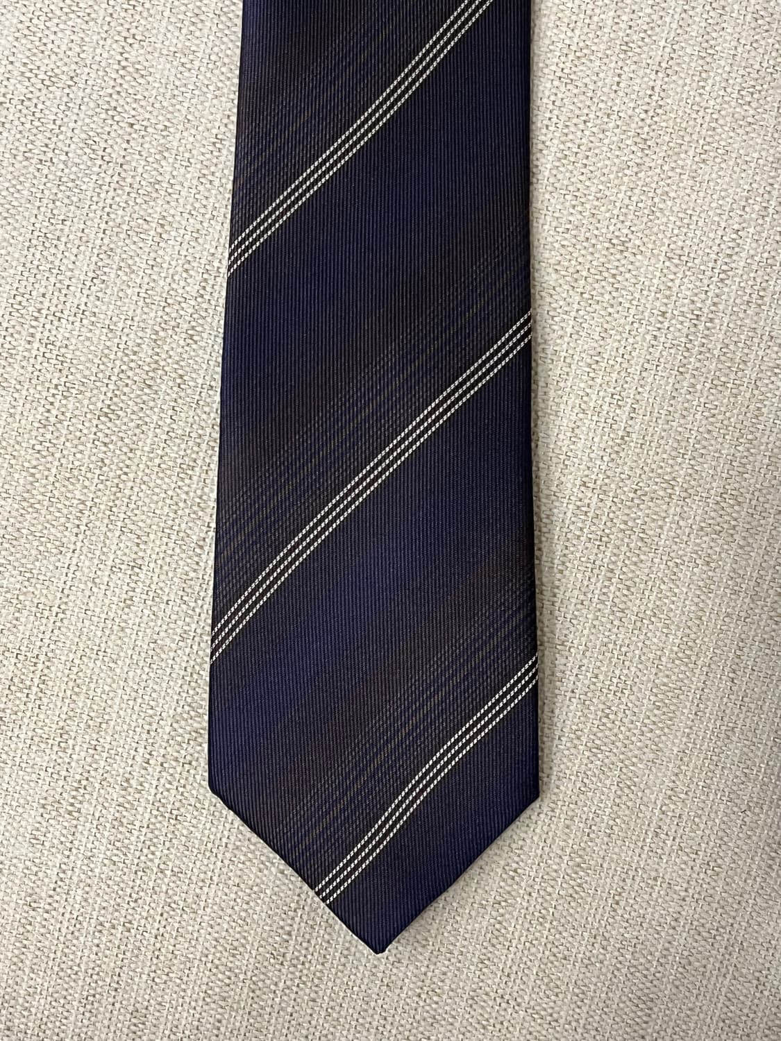 파렌하이트 네이비브라운 스트라이프 넥타이 상품이미지1