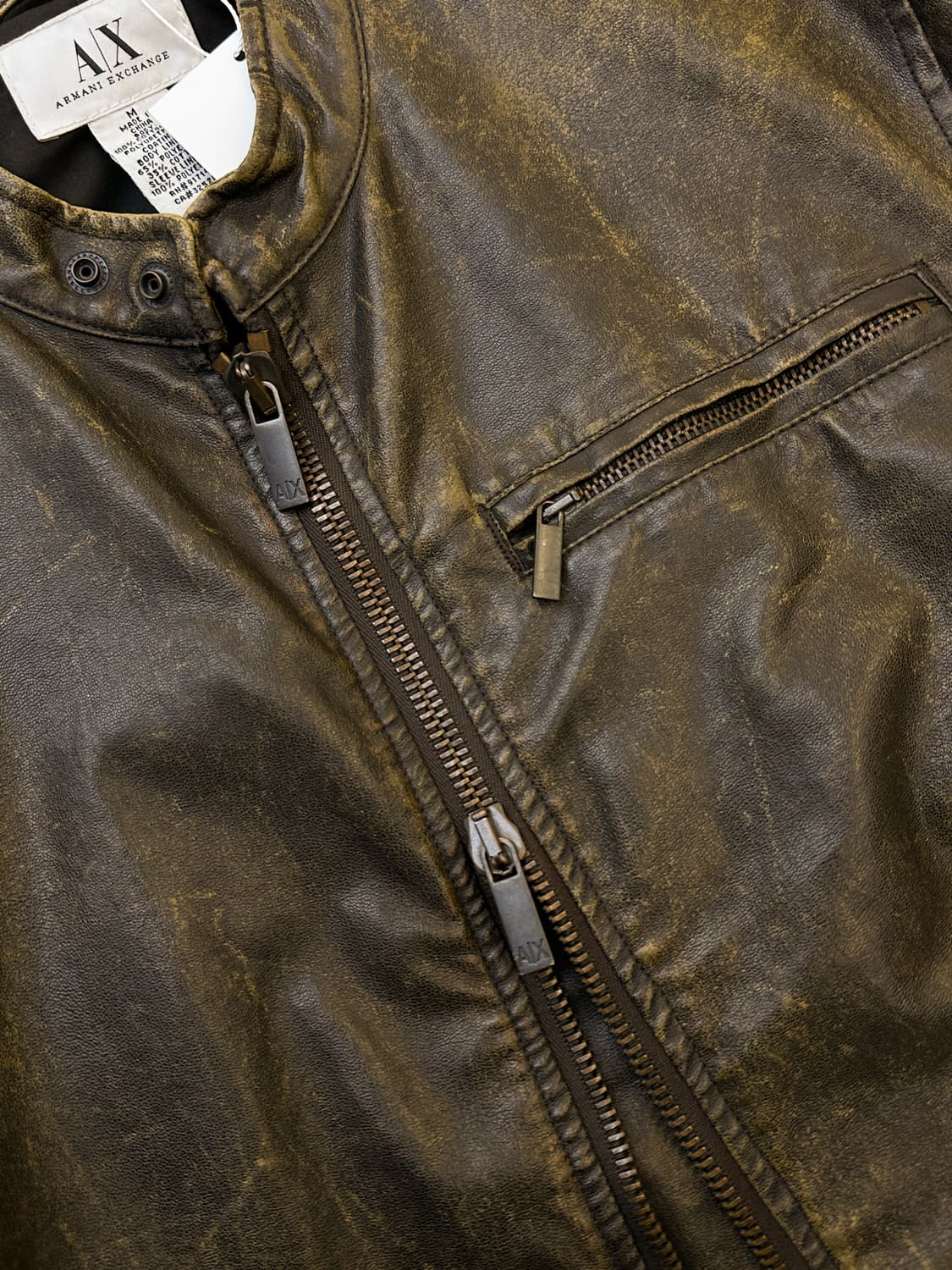 아르마니 익스체인지 투웨이 PU 레더 바이커 자켓 상품이미지4