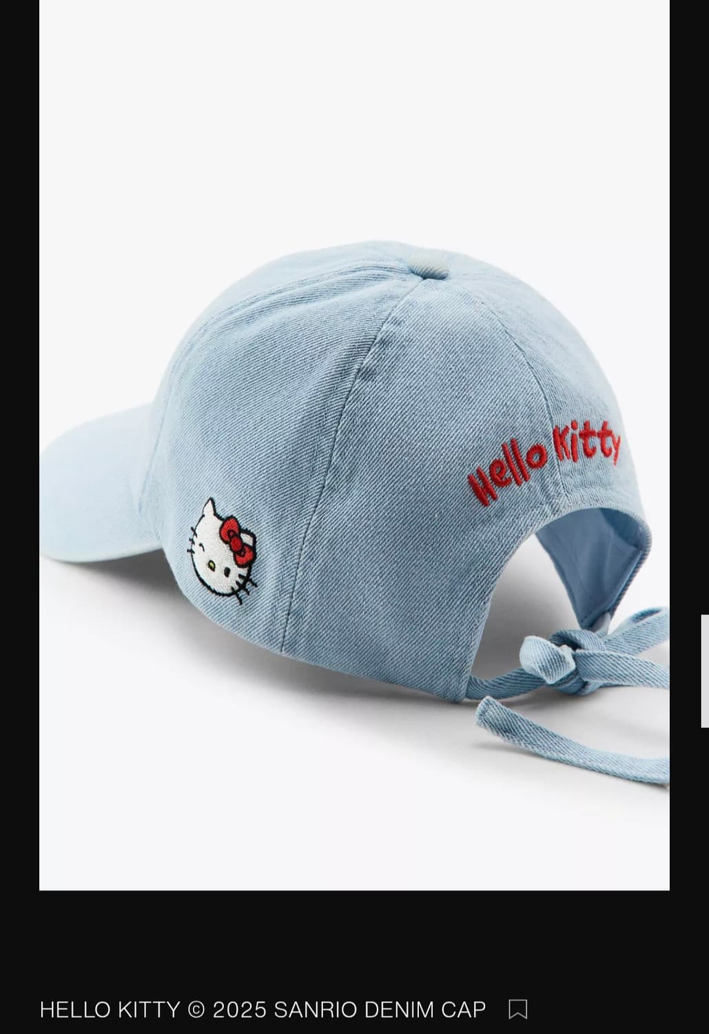 산리오 헬로키티 데님 캡 모자/자라 키티 모자(zara) 상품이미지3