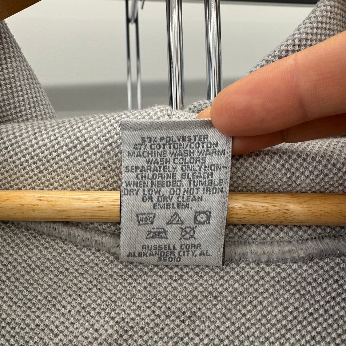 90s 러셀 빈티지 와플 반집업 스웻 후드티 made in USA (2X 상품이미지7