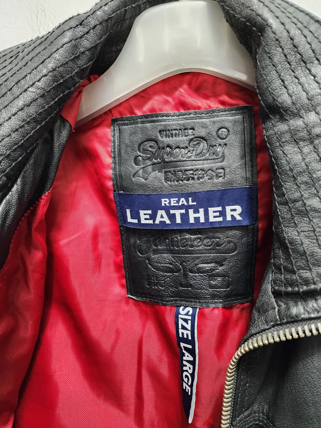 슈퍼드라이 리얼레더 스틸로고 가죽자켓 L 상품이미지6