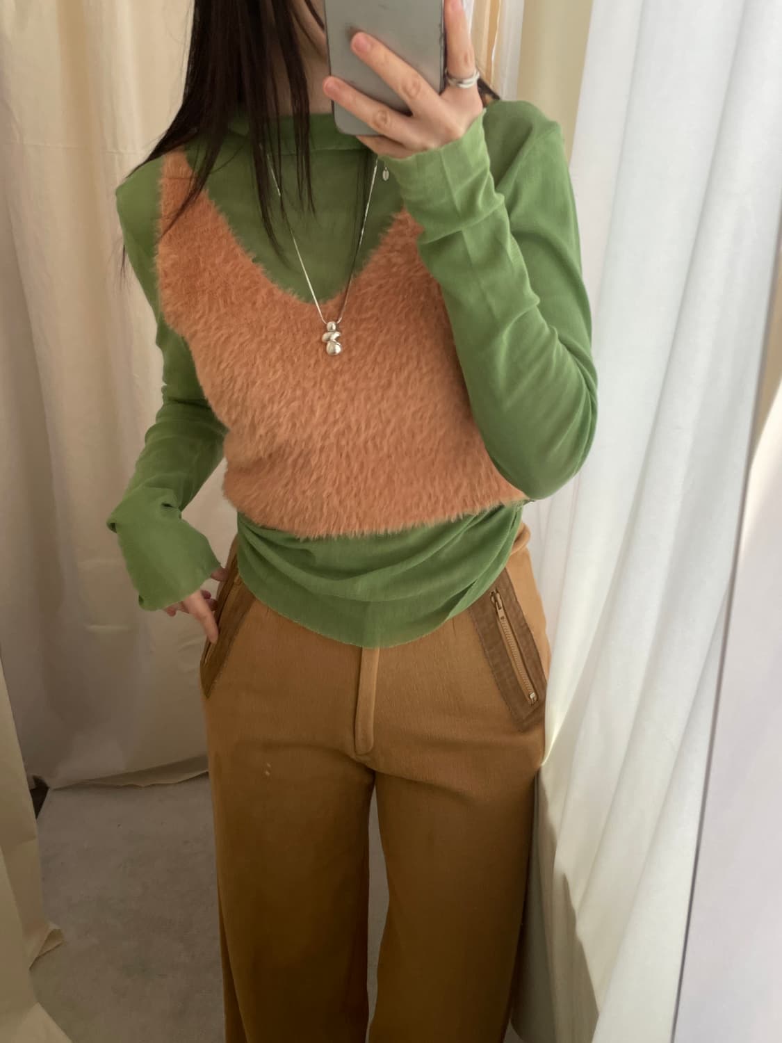 vintage camel fur bustier 상품이미지5