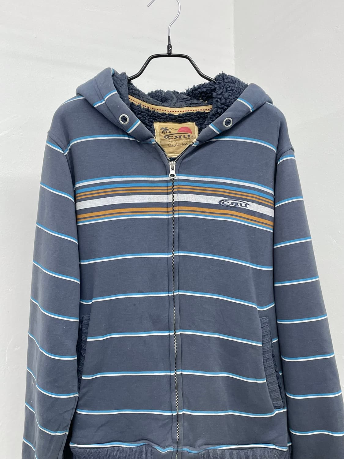 CRU 스트라이프 헤비 퍼 집업 상품이미지6