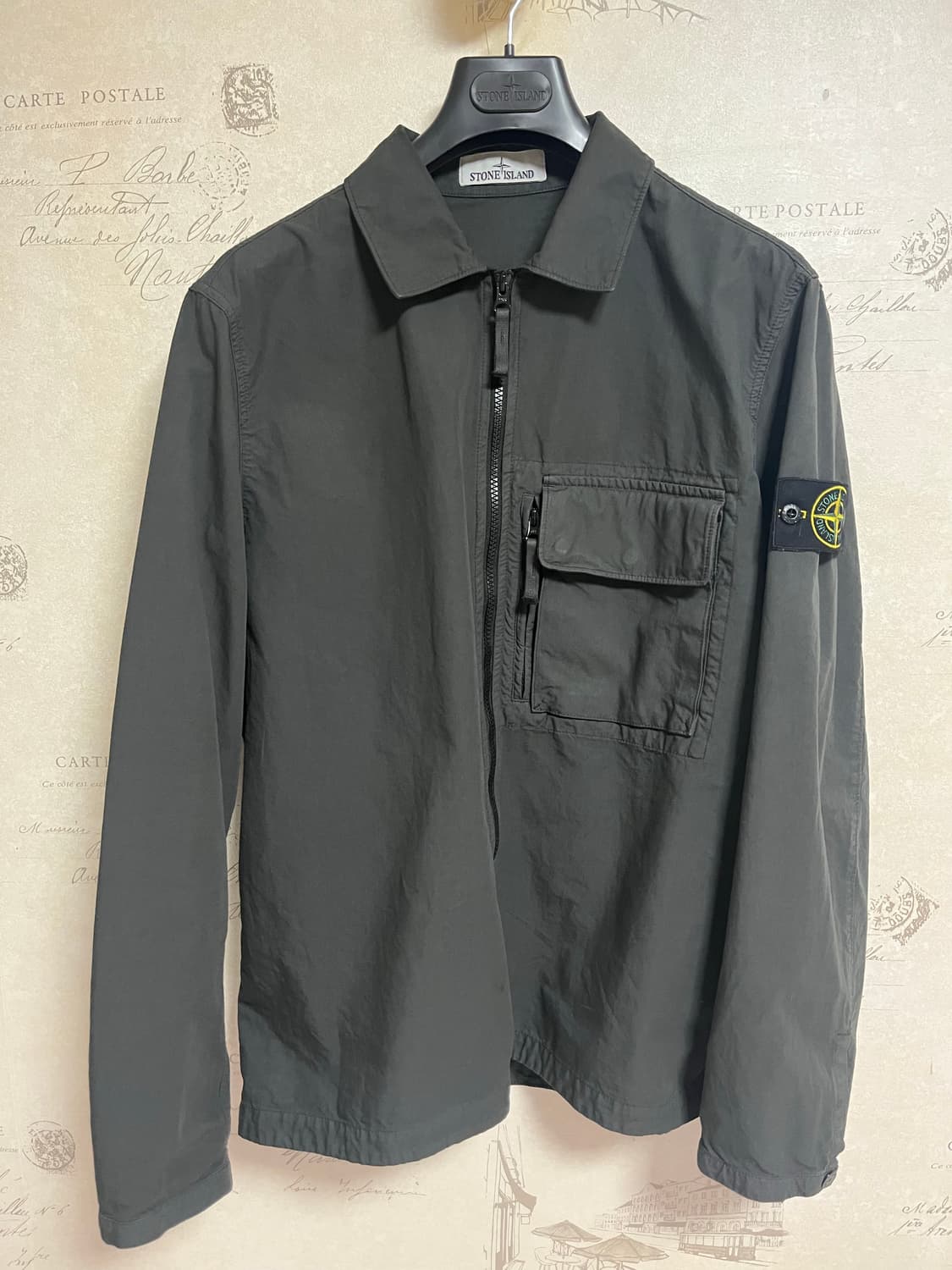 스톤 아일랜드 위브 코튼 오가닉 오버셔츠 25FW 상품이미지1