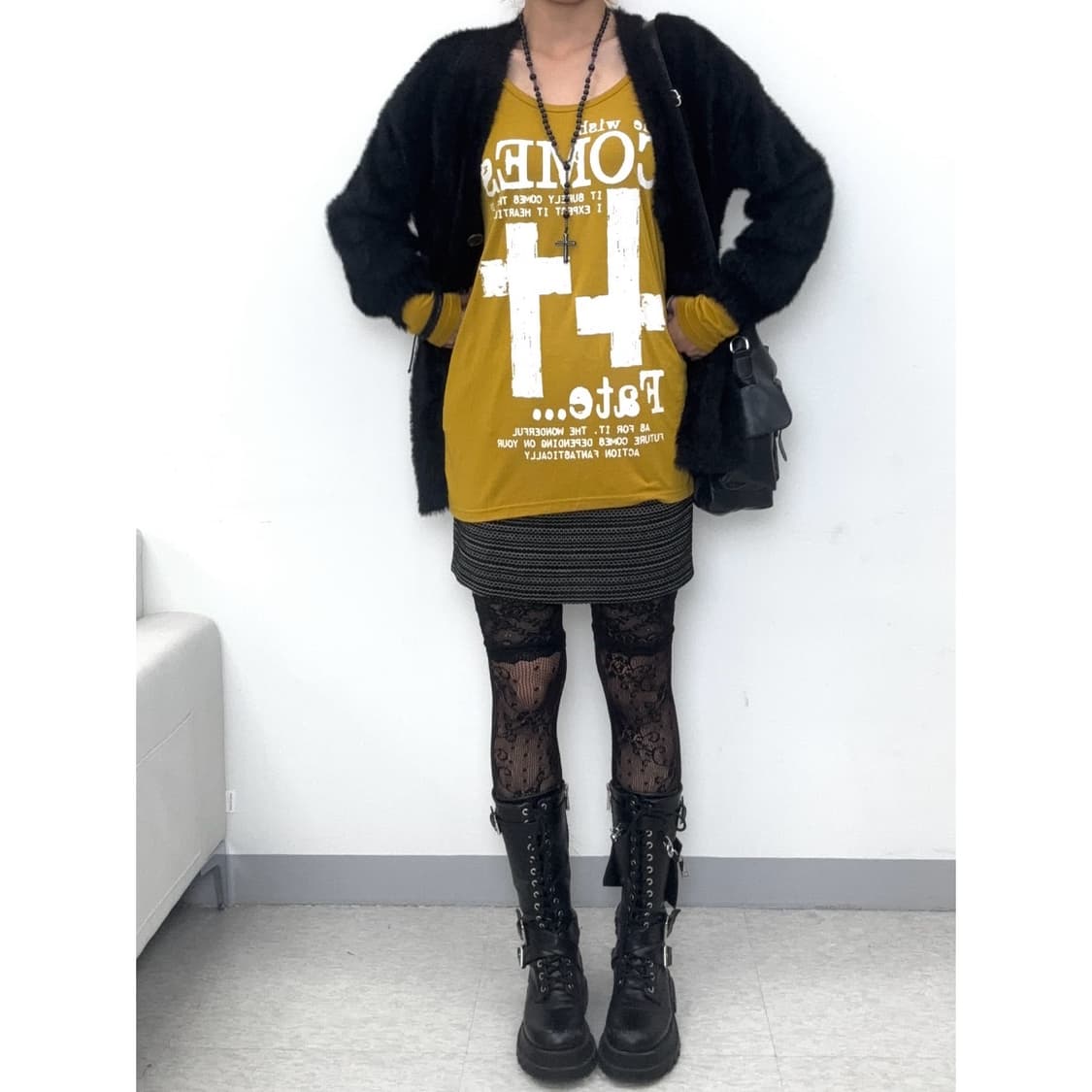 빈티지 블랙 퍼 가디건 상품이미지4