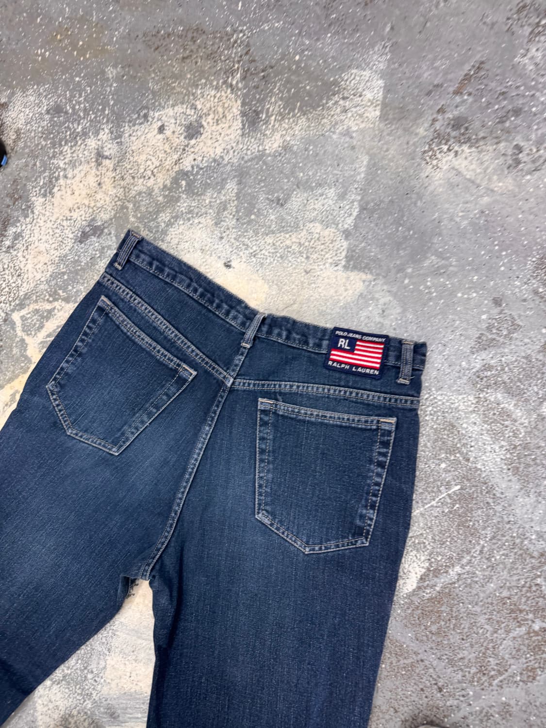 폴로 성조기 데님팬츠  실측 사진  상품이미지3