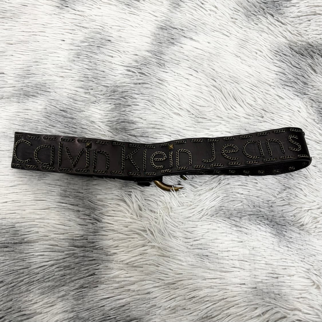 캘빈클라인 소가죽 메탈 레터링 벨트 상품이미지4