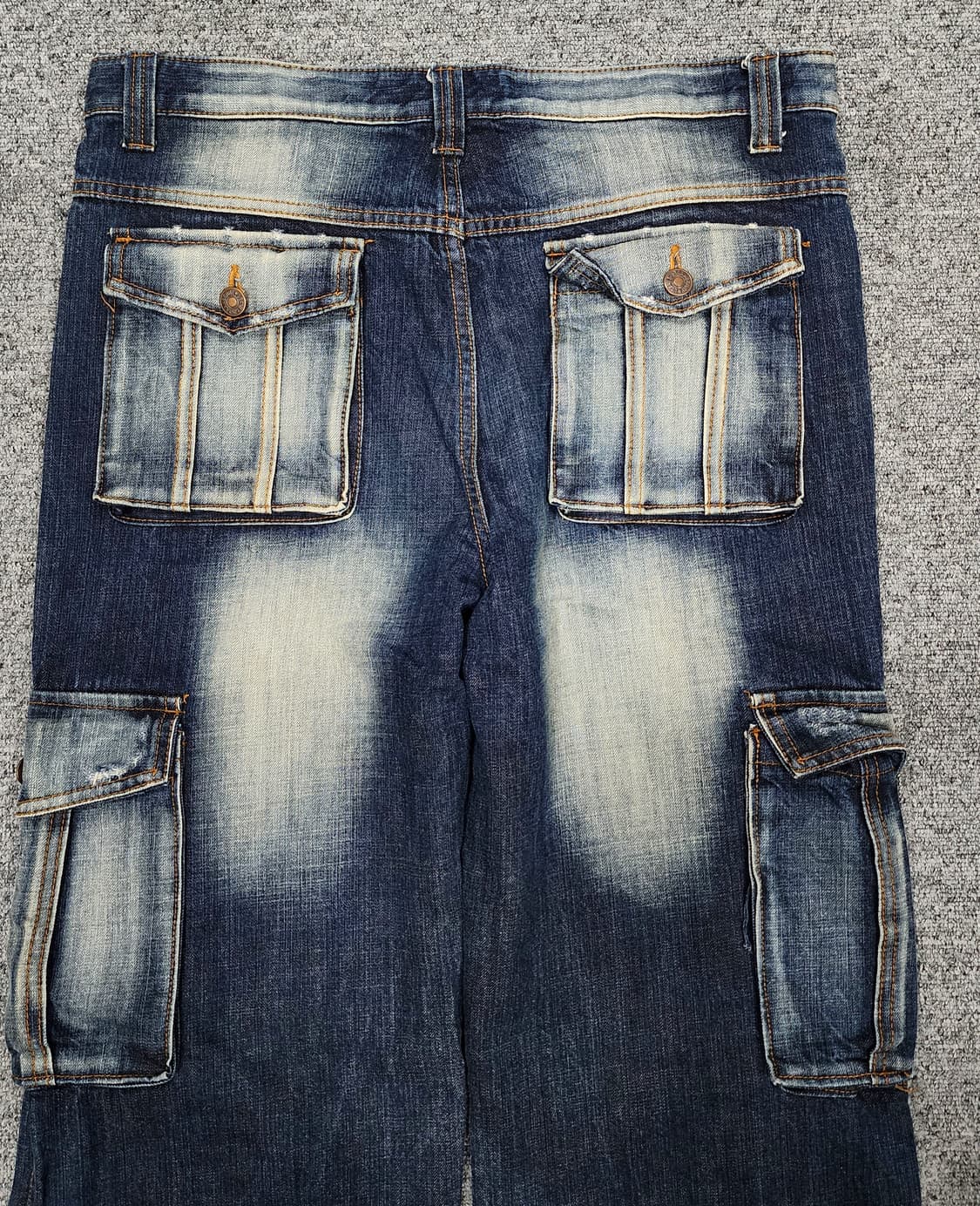 빈티지 데미지 워싱 데님 카고 팬츠 청바지 XL 상품이미지4