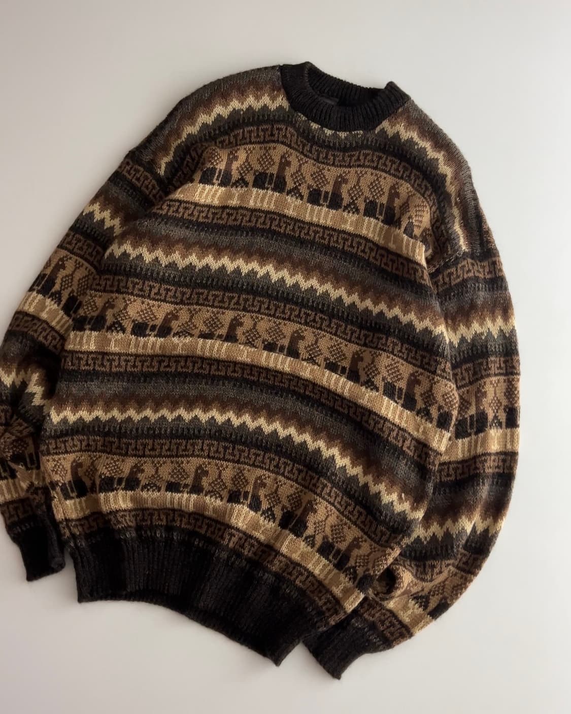 아르코히스 빈티지 패턴 알파카 니트 상품이미지3