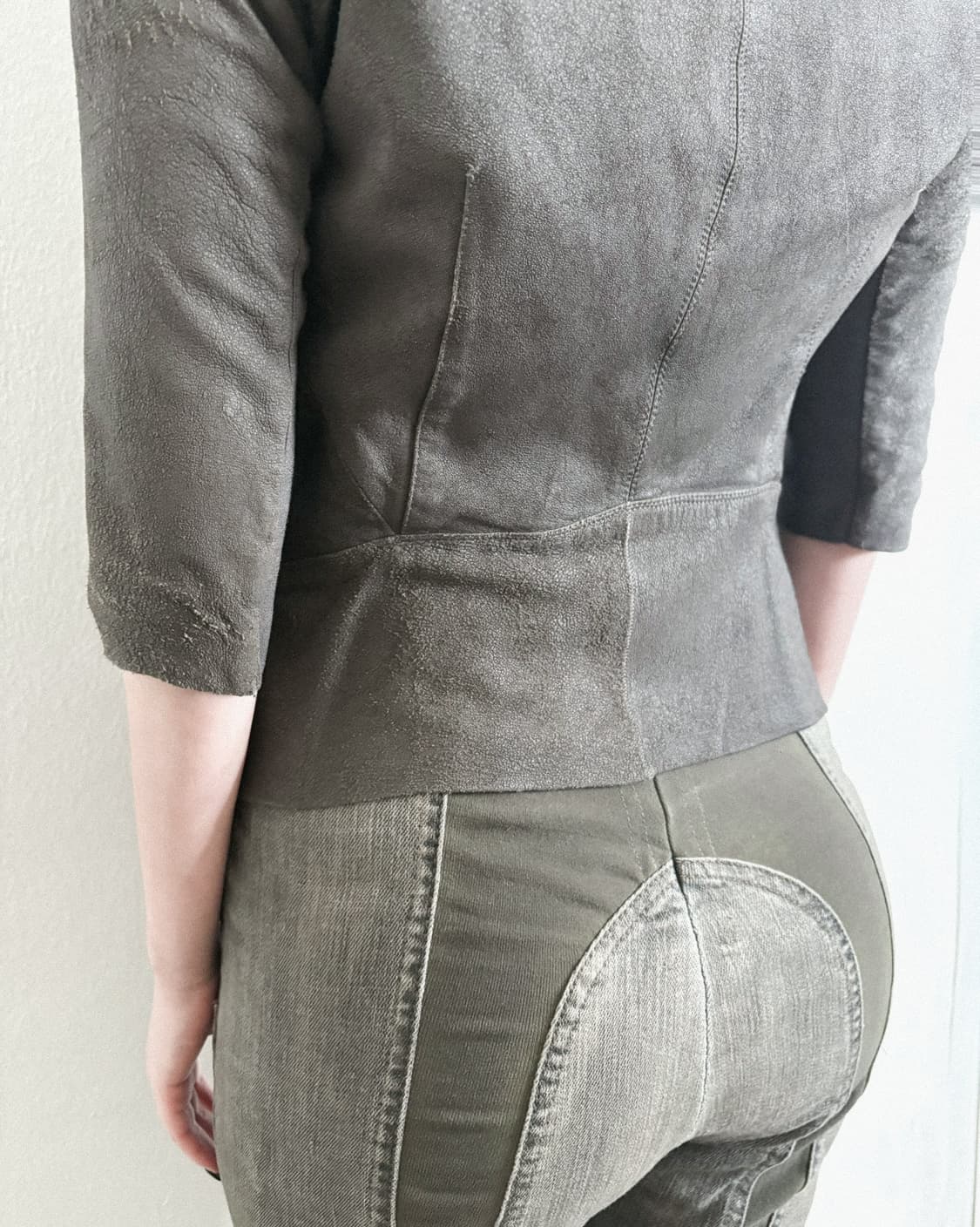 릭오웬스 2012 하이넥 드레이프 하프슬리브 바이커자켓 상품이미지6