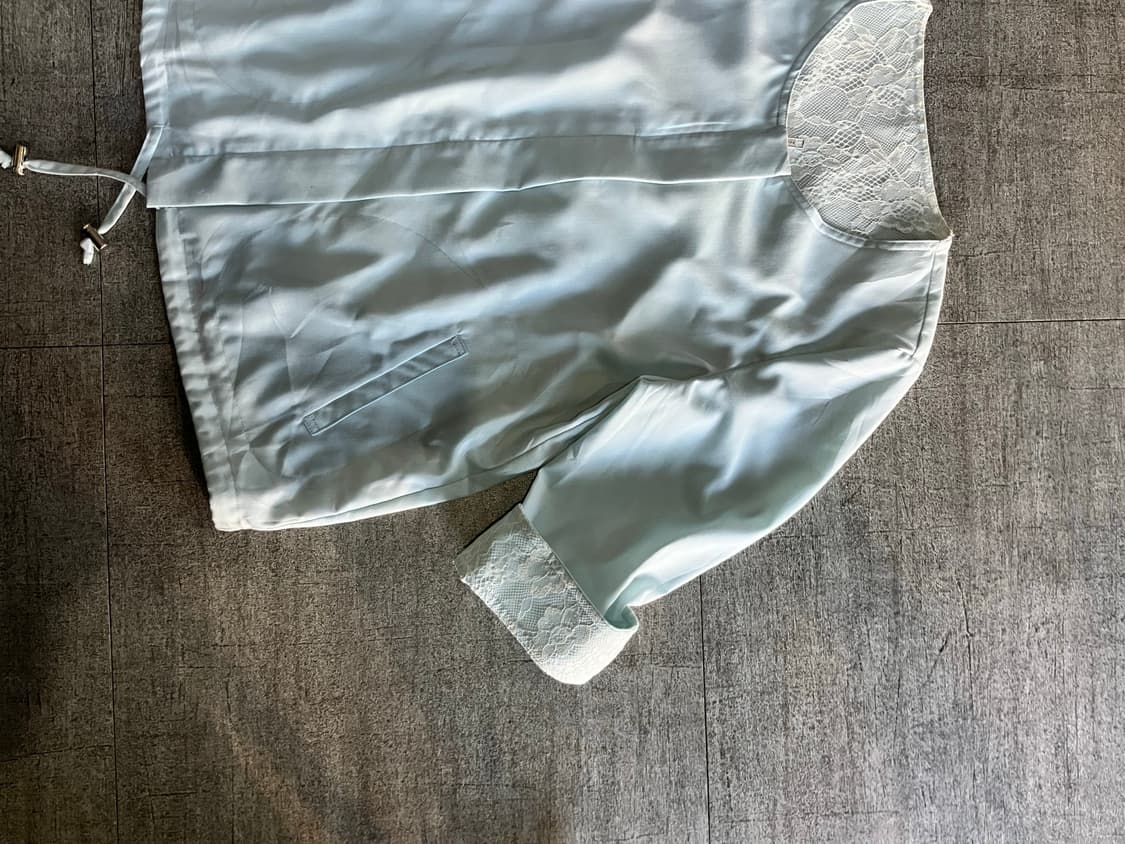 일본빈티지 Nn2 달천깔페어리 할메카지 프린세스 레이스 7부반팔자켓민트 상품이미지2