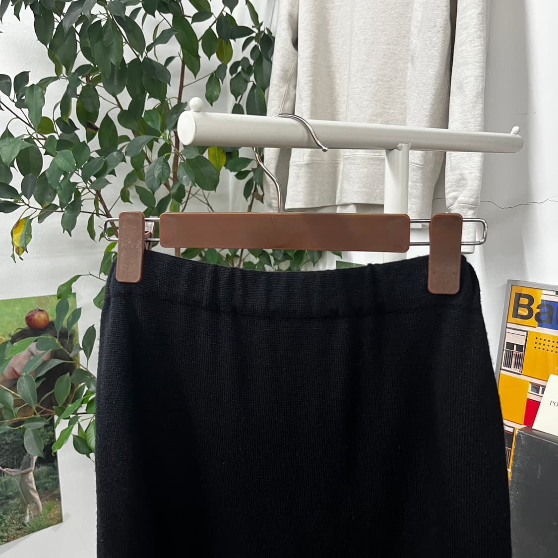 메종마르지엘라 레더/울 믹스 스커트 36 상품이미지6