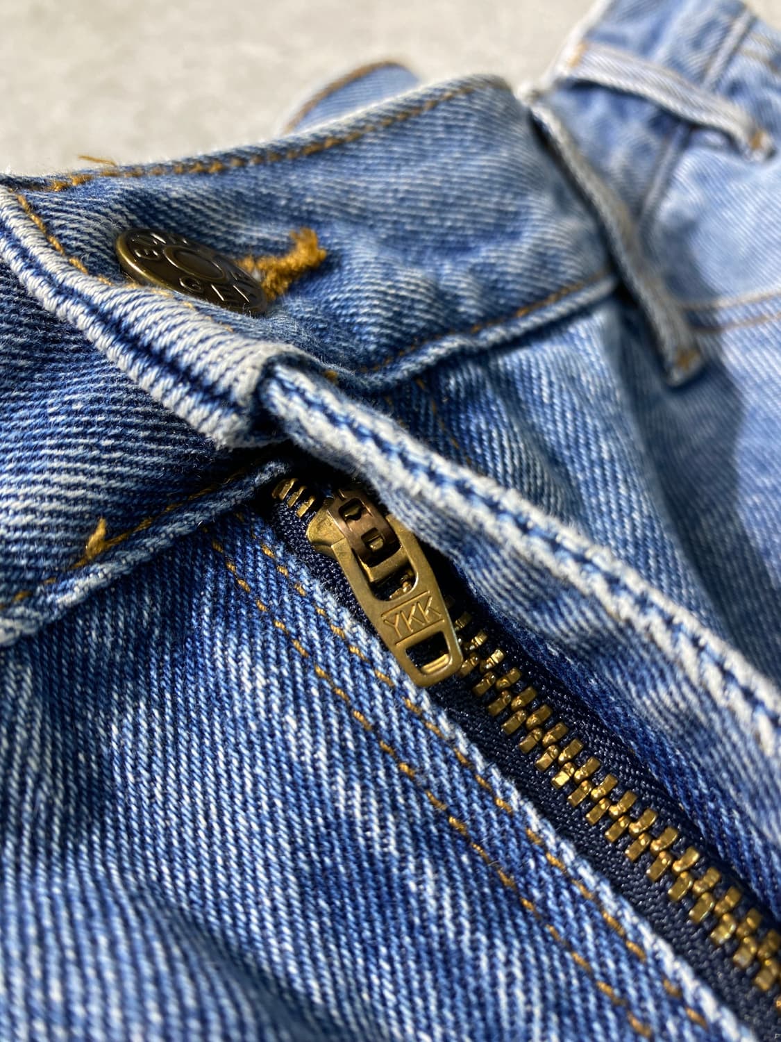 [36] 90s Guide Gear 체크 퀼팅 라이닝 더블니 데님팬츠 상품이미지5